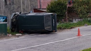 Selimiye’de Otomobil Takla Attı